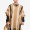 INTI0396 INTI ALPACA Men's Hooded Poncho - Alpaca Peruvian Cape - Wool Long Cape Beige