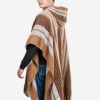 INTI ALPACA Alpaca Hooded Poncho for Men- Wool Cape with Hood - Winter Long Poncho - Comfortable House Coat Brown