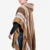 INTI ALPACA Alpaca Hooded Poncho for Men- Wool Cape with Hood - Winter Long Poncho - Comfortable House Coat Brown