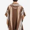 INTI ALPACA Alpaca Hooded Poncho for Men- Wool Cape with Hood - Winter Long Poncho - Comfortable House Coat Brown