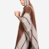 INTI0398 INTI ALPACA Mens Poncho Cape in Brown and White Alpaca Wool - Hoodie Casual Coat -Fashion Long Poncho