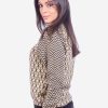 INTI0399 INTI ALPACA Alpaca Sweater for Women - Black and Beige Crewneck - Sweater for Winter