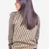 INTI0399 INTI ALPACA Alpaca Sweater for Women - Black and Beige Crewneck - Sweater for Winter