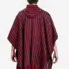 INTI0401 INTI ALPACA Red and Black Hooded Alpaca Poncho for Winter - Peruvian Artisan Crafted - Traditional Cloak Cape