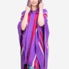 INTI0406 INTI ALPACA Purple Hoodie Alpaca Poncho for Women - Handmade Cape in Soft Alpaca Wool - Winter Fashion - Wool Cape 