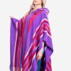 INTI0406 INTI ALPACA Purple Hoodie Alpaca Poncho for Women - Handmade Cape in Soft Alpaca Wool - Winter Fashion - Wool Cape 