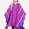 INTI0406 INTI ALPACA Purple Hoodie Alpaca Poncho for Women - Handmade Cape in Soft Alpaca Wool - Winter Fashion - Wool Cape 