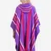 INTI0406 INTI ALPACA Purple Hoodie Alpaca Poncho for Women - Handmade Cape in Soft Alpaca Wool - Winter Fashion - Wool Cape
