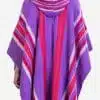 INTI0406 INTI ALPACA Purple Hoodie Alpaca Poncho for Women - Handmade Cape in Soft Alpaca Wool - Winter Fashion - Wool Cape