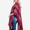 INTI0407 INTI ALPACA Women's Alpaca Poncho with V-Neck - Handmade Cape in Burgundy Alpaca Wool - Winter Fashion - Traditional Peruvian Poncho