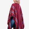 INTI0407 INTI ALPACA Women's Alpaca Poncho with V-Neck - Handmade Cape in Burgundy Alpaca Wool - Winter Fashion - Traditional Peruvian Poncho