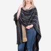 INTI0411 INTI ALPACA Womens Ruana Poncho in Black and Beige Wool - Alpaca Wrap - Wool Long Cape- Fashion Cape Poncho Tokio