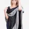 INTI0412 INTI ALPACA Womens Ruana Poncho in Black and White Wool - Peruvian Alpaca Wrap - Wool Long Cape- Fashion Cape Poncho