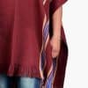 INTI0417 INTI ALPACA burgundy cloak cape for men with V-neck knitted in warm alpaca wool - Street Style Coat Valencia - alpaca poncho