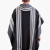 INTI0453 INTI ALPACA Alpaca Hooded Poncho for Men- Wool Cape with Hood - Winter Long Poncho - Comfortable House Coat - Black Cloak Cape