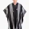 INTI0453 INTI ALPACA Alpaca Hooded Poncho for Men- Wool Cape with Hood - Winter Long Poncho - Comfortable House Coat - Black Cloak Cape