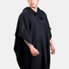 INTI0454 INTI ALPACA Mens Alpaca Hooded Cloak Cape Poncho Knitted in Peru with Solid Black Wool for Winter Season - Home Clothing - Men House Coat
