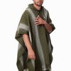 INTI0459 INTI ALPACA Mens Hooded Poncho - Alpaca Cloak Cape for winter Season - Western Cowboy knitted in Green Wool