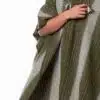 INTI0459 INTI ALPACA Mens Hooded Poncho - Alpaca Cloak Cape for winter Season - Western Cowboy knitted in Green Wool