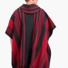 INTI0464 INTI ALPACA Men's Alpaca Poncho with Hood- Handmade Cape in Alpaca Wool - Winter Fashion - Traditional Peruvian Poncho - Home Cloak Coat - Street Style in Black and Red Color - Praga