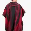 INTI0464 INTI ALPACA Men's Alpaca Poncho with Hood- Handmade Cape in Alpaca Wool - Winter Fashion - Traditional Peruvian Poncho - Home Cloak Coat - Street Style in Black and Red Color - Praga