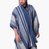 INTI0465 INTI ALPACA Blue Hooded Poncho for Men – Winter Cloak Cape – Outwear Hoodies Pullover ” Zurich”- Fashion Blanket Cape