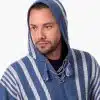 INTI0465 INTI ALPACA Blue Hooded Poncho for Men – Winter Cloak Cape – Outwear Hoodies Pullover ” Zurich”- Fashion Blanket Cape