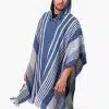 INTI0465 INTI ALPACA Blue Hooded Poncho for Men – Winter Cloak Cape – Outwear Hoodies Pullover ” Zurich”- Fashion Blanket Cape