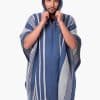 INTI0465 INTI ALPACA Blue Hooded Poncho for Men – Winter Cloak Cape – Outwear Hoodies Pullover ” Zurich”- Fashion Blanket Cape