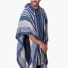 INTI0465 INTI ALPACA Blue Hooded Poncho for Men – Winter Cloak Cape – Outwear Hoodies Pullover ” Zurich”- Fashion Blanket Cape