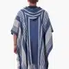 INTI0465 INTI ALPACA Blue Hooded Poncho for Men – Winter Cloak Cape – Outwear Hoodies Pullover ” Zurich”- Fashion Blanket Cape