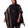 Hooded Alpaca Poncho-for Men Home Cloak Cape in Black Alpaca-Wool - Mens modern Cape - Outwear - Cowboy Poncho