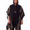 Hooded Alpaca Poncho-for Men Home Cloak Cape in Black Alpaca-Wool - Mens modern Cape - Outwear - Cowboy Poncho