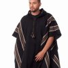 Hooded Alpaca Poncho-for Men Home Cloak Cape in Black Alpaca-Wool - Mens modern Cape - Outwear - Cowboy Poncho