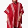 INTI0510 INTI ALPACA Hooded Red Alpaca poncho for men