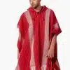 INTI0510 INTI ALPACA Hooded Red Alpaca poncho for men