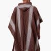 INTI0512 INTI ALPACA Hooded Brown Alpaca Poncho for Men Traditional Peruvian Poncho knitted in alpaca Wool