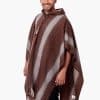 INTI0512 INTI ALPACA Hooded Brown Alpaca Poncho for Men Traditional Peruvian Poncho knitted in alpaca Wool
