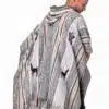INTI0515 INTI ALPACA Alpaca Hooded Poncho for Men - Hippie Cloak Cape with hood - Andean Traditional Serape knitted with alpaca wool