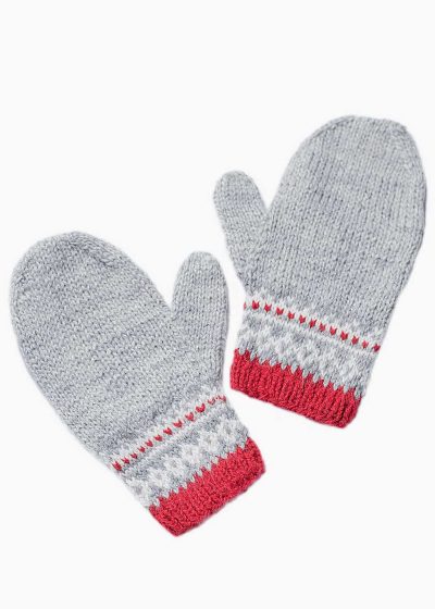 INTI0533 INTI ALPACA Christmas Alpaca Mittens for Women - Winter Gloves Handmade in Alpaca Wool