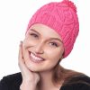 INTI0536 INTI ALPACA Handmade Beanie Hat-for Women Warm and Soft Wool Hat for Winter - Cerise pink for winter season