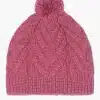 INTI0537 INTI ALPACA Handmade Beanie Hat-for Women Warm and Soft Wool Hat for Winter - Cerise pink beanie fow winter season