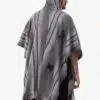 INTI0551 INTI ALPACA Gray Alpaca Hooded Poncho for Men - Hippie Cloak Cape with hood - Mens Traditional Serape knitted with alpaca wool - Andean Mens Hoddie