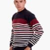 INTI0619 INTI ALPACA Striped Alpaca Wool Sweater for Men - Winter Crewneck pullover