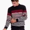 INTI0619 INTI ALPACA Striped Alpaca Wool Sweater for Men - Winter Crewneck pullover