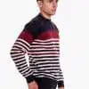 INTI0619 INTI ALPACA Striped Alpaca Wool Sweater for Men - Winter Crewneck pullover