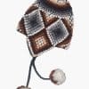 INTI0647 INTI ALPACA-Warm Chullo Andean Hat with ear flaps Handmade in 100% Genuine Brown Alpaca Wool One Size for Men-and Women